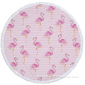 Quick Drying Flamingo Colored Printed Circular Beach Towel